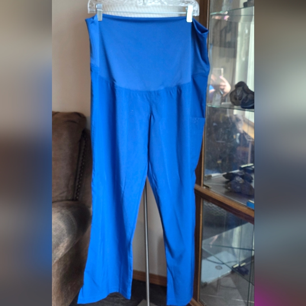 Med Couture Vibrant Blue Maternity Scrub Pants
